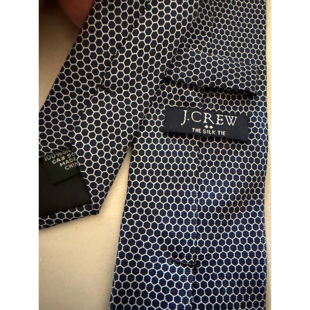 J.CREW Outlet Honeycomb Bee Silk Tie Mens OS Embroidered Geometric